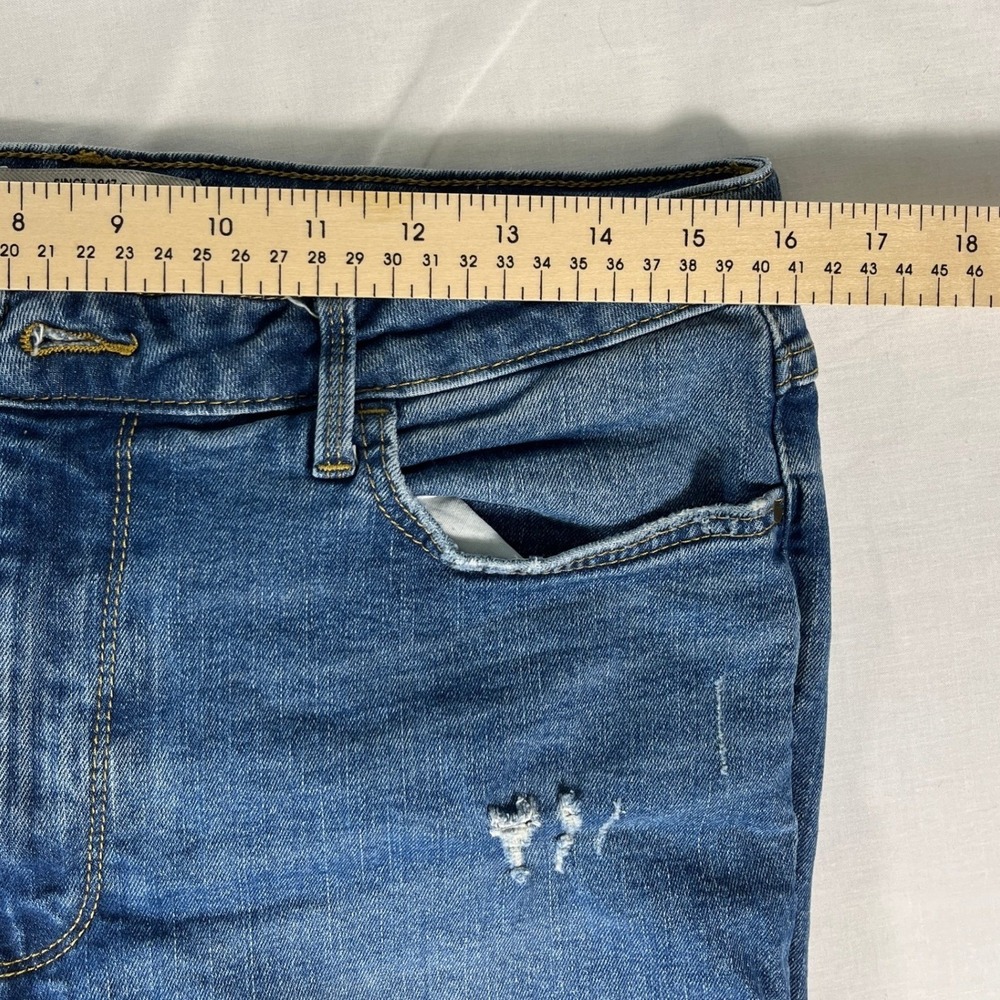 Wrangler Jeans Womens 12x30 Blue Excellent High Rise Bold Bootcut Distressed - Picture 9 of 13